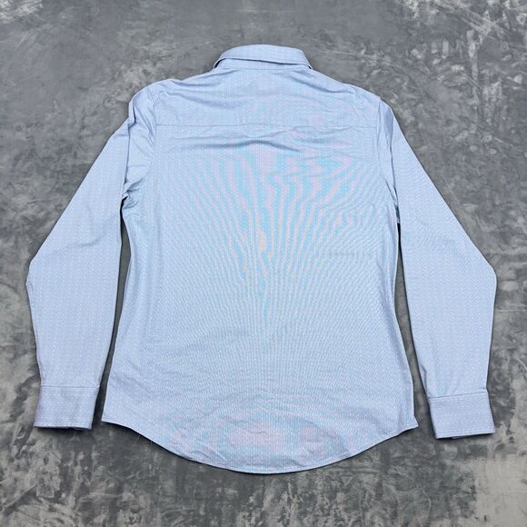 Rhone Shirt Mens M Blue Commuter Italian Fabric Slim Fit Performance Stretch - Picture 2 of 11